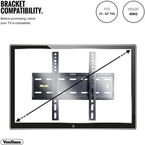 img 3 attached to VonHaus Ultra Slim TV Wall Mount: Strong 88lbs Weight Capacity for 15-42 inch LCD LED 3D Plasma TVs (05/022)