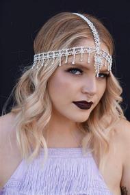 img 1 attached to 👒 SWEETV 1920s Headband: Rhinestone Great Gatsby Headpiece for Flapper Hair Accessories at Costume Party Head Cap