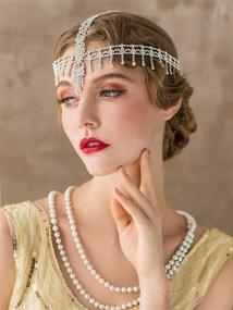 img 3 attached to 👒 SWEETV 1920s Headband: Rhinestone Great Gatsby Headpiece for Flapper Hair Accessories at Costume Party Head Cap