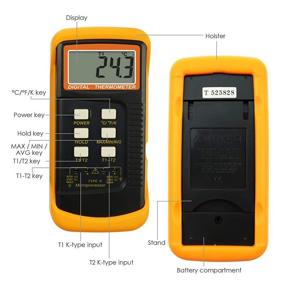 img 2 attached to 🌡️ Digital 2 Channel K-Type Thermometer with 4 Thermocouples: High Temperature Kelvin Scale Dual Measurement Meter Sensor - Handheld Desktop, Wired & Stainless Steel,-50~1300°C (-58~2372°F)
