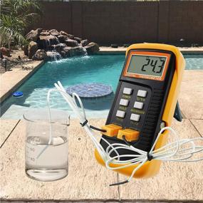 img 3 attached to 🌡️ Digital 2 Channel K-Type Thermometer with 4 Thermocouples: High Temperature Kelvin Scale Dual Measurement Meter Sensor - Handheld Desktop, Wired & Stainless Steel,-50~1300°C (-58~2372°F)