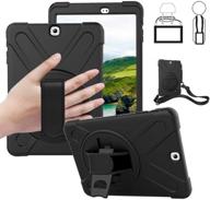 📱 shockproof heavy duty tablet cover with kickstand and hand strap for samsung galaxy tab s2 9.7 sm-t810/t813/t815/t817/t818/t819, black logo