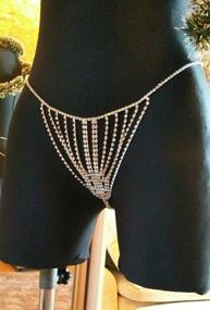 img 3 attached to 💎 Stunning Althrorry Body Chain Jewelry: Elegant Round Waist Rhinestone Bikini Waistband - Perfect Crystal Thong for Women