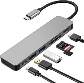 img 4 attached to 🔌 iBosi Cheng USB-C Hub 6 in 1 with 4K HDMI, 2 USB 3.0 Ports, 100W PD, TF/SD Card Reader for MacBook Pro Air