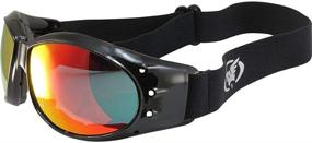 img 2 attached to 🏍️ G-Tech Motorcycle Goggles Black Frames with Red Lens by Global Vision Eliminator