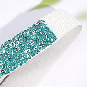 img 1 attached to DTWAWA Stretchy Rhinestone Elastic Crystal Women's Accessories for Belts