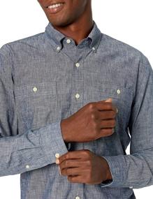 img 2 attached to 👔 Stylish Goodthreads Standard Fit Long Sleeve Chambray Burgundy Men's Clothing: Upgrade Your Wardrobe