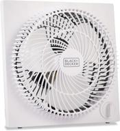 🌬️ compact and stylish black+decker mini box fan – 9 inch tabletop desk fan, ultra-quiet cooling solution in frameless design – bfb09w white logo