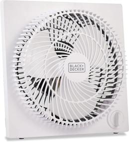 img 4 attached to 🌬️ Compact and Stylish BLACK+DECKER Mini Box Fan – 9 Inch Tabletop Desk Fan, Ultra-Quiet Cooling Solution in Frameless Design – BFB09W White