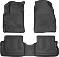 🚗 2009-2013 toyota corolla & matrix, 2009-2010 pontiac vibe weatherbeater front & 2nd seat floor mats - black (fwd with automatic transmission) logo
