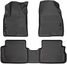 img 4 attached to 🚗 2009-2013 Toyota Corolla & Matrix, 2009-2010 Pontiac Vibe Weatherbeater Front & 2nd Seat Floor Mats - Black (FWD with Automatic Transmission)