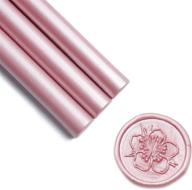 uniqooo metallic rose pink mailable glue gun sealing wax sticks - perfect for wedding invites, cards, letters, wine packages, gift ideas & more! (pack of 8) logo