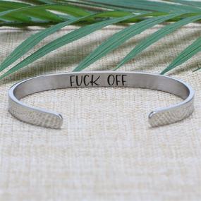 img 1 attached to 🌟 Inspiring Engraved Mantra Cuff Bracelet - Joycuff Gift for Women: Friend Encouragement Bangle, Kind Heart, Fierce Mind, Brave Spirit Jewelry