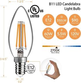 img 3 attached to Недиммируемая лампа OmiBrite для свечей LED, 5 дюймов