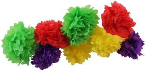 img 1 attached to 🎉 Large Fluffy Pom Pom Hanging Decorations: Unique Industries 16-inch Tissue Paper Pom Flowers Set of 3 in Red – Perfect for Celebrate Decoration, Fluffy Hanging Lantern Party and Wedding Blooms Ball