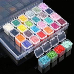 img 3 attached to 📦 Perzomido Set of 2 Plastic Craft Organizer Cases - 28 Slots Diamond Storage Boxes