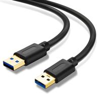 💻 usb 3.0 a to a мужской кабель 20ft - высокоскоростной usb к usb двухсторонний шнур с позолоченным разъемом для накопителей жесткого диска, dvd-плеера, ноутбучного охладителя логотип