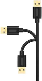 img 2 attached to 💻 USB 3.0 A to A Male Cable 20Ft - High-Speed USB to USB Double-End Cord with Gold-Plated Connector for Hard Drive Enclosures, DVD Player, Laptop Cooler