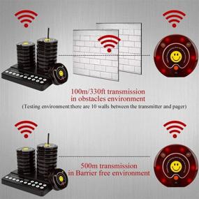 img 2 attached to 📟 Перезаряжаемая портативная система вызова в ресторане с 16 бокалов вызова и 1 числовым передатчиком клавиатуры - идеально подходит для ресторанов, клиник, церквей, кафе и магазинов.