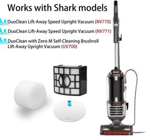 img 1 attached to 🔍 Enhanced Vacuum Filter Replacement Kit for Shark DuoClean Speed Lift-away NV770, NV771, UV700 | Replacing Part XFF600, XHF600