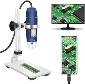 img 4 attached to Jiusion 2MP USB Digital Microscope | Portable Endoscope Camera with 8 LEDs | 40-1000X Magnification | Aluminum Alloy Stand | OTG Android, Mac, Windows 7/8/10, Linux Compatible