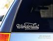 wanderlust decal typographic script sticker logo