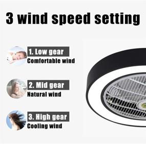 img 1 attached to 22-inch Jinweite Ceiling Fan with Light, LED Remote Control, Fully Dimmable Lighting Modes, Invisible Acrylic Blades, Metal Shell, Semi Flush Mount Low Profile Fan, Gray