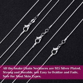 img 2 attached to 💎 Affordable Bulk Silver Plated Snake Chains: Paxcoo 30 Pack Necklace Chains for Jewelry Making, 1.2 mm (18 Inches)