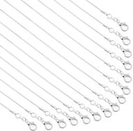 💎 affordable bulk silver plated snake chains: paxcoo 30 pack necklace chains for jewelry making, 1.2 mm (18 inches) logo