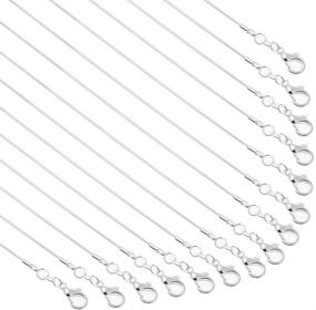 img 4 attached to 💎 Affordable Bulk Silver Plated Snake Chains: Paxcoo 30 Pack Necklace Chains for Jewelry Making, 1.2 mm (18 Inches)