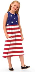 img 1 attached to American Veterans Patriotic Memorial Sundress for Girls' Clothing