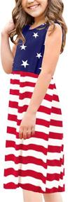 img 4 attached to American Veterans Patriotic Memorial Sundress for Girls' Clothing