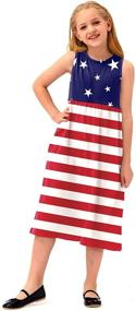 img 3 attached to American Veterans Patriotic Memorial Sundress for Girls' Clothing