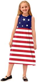 img 2 attached to American Veterans Patriotic Memorial Sundress for Girls' Clothing