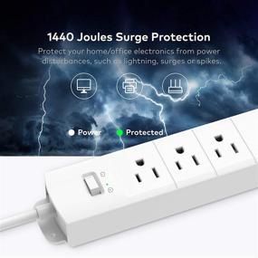 img 1 attached to 🔌 TROND Power Strip Flat Plug, 4 Outlets & 4 USB Ports, 1440 Joules Surge Protector with Short 3ft Cord, Wall Mountable, Compact Slim Design for Home Office Desktop Nightstand Kitchen, White
