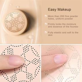 img 1 attached to 🍄 NUIBO Moisturizing Concealer Makeup Base: Air Cushion CC Cream with Natural Primer Liquid Foundation, Long-Lasting Formula + Two Mushroom Makeup Sponges