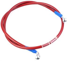 img 2 attached to 400-2400Mm AN3 1/8Inch 28 90 Degree M10 Motorcycle Hydraulic Brake Line Oil Hose Pipe Fitting Stainless Steel Braided For ATV Motorcycle Motocross Pit Dirt Street Racing Bike - 400Mm Red