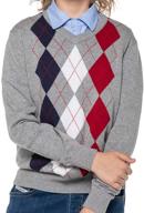 👦 benito & benita boys' cotton knit v-neck school uniforms argyle sweater - long sleeve pullover, size 3-12y logo