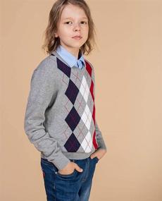 img 2 attached to 👦 Benito & Benita Boys' Cotton Knit V-Neck School Uniforms Argyle Sweater - Long Sleeve Pullover, Size 3-12Y