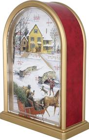 img 3 attached to 🎄 Sleigh Ride 12 Song Table Clock: Carols of Christmas Decoration in Multicolor - Unique Gift Selection (Red Marble)