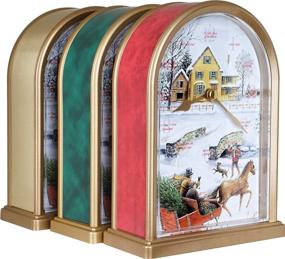 img 1 attached to 🎄 Sleigh Ride 12 Song Table Clock: Carols of Christmas Decoration in Multicolor - Unique Gift Selection (Red Marble)