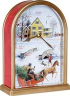 🎄 sleigh ride 12 song table clock: carols of christmas decoration in multicolor - unique gift selection (red marble) logo