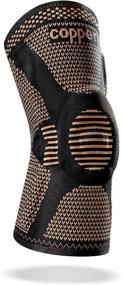 img 3 attached to Copper Knee Brace: Compression Sleeve with Side Spring Stabilizer, Gel Pad, and Breathable Support for Knee Pain Relief, Fitness, Sports, Arthritis, and Injury Recovery - Men and Women, Single