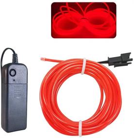 img 4 attached to 🔴 EL Wire Red, Maxlax 16.4ft/5m Neon Lights Noise Reduction Glowing Strobing Electroluminescent Wire - Ideal for Parties, Halloween, and DIY Decoration