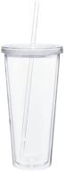 🥤 eco to go clear double wall cold drink tumbler - 20oz. capacity logo