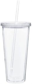 img 1 attached to 🥤 Eco To Go Clear Double Wall Cold Drink Tumbler - 20oz. Capacity