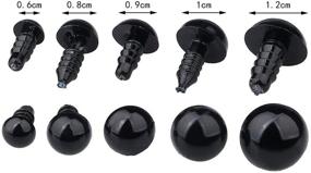 img 1 attached to 100 Pack Coogain 6-12mm Black Plastic Safety Eyes with Washers - Ideal for DIY Crafts, Doll Making, and Toy Creation