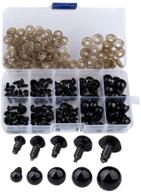 100 pack coogain 6-12mm black plastic safety eyes with washers - ideal for diy crafts, doll making, and toy creation logo