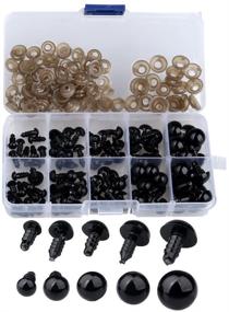 img 4 attached to 100 Pack Coogain 6-12mm Black Plastic Safety Eyes with Washers - Ideal for DIY Crafts, Doll Making, and Toy Creation