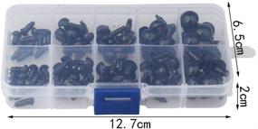 img 2 attached to 100 Pack Coogain 6-12mm Black Plastic Safety Eyes with Washers - Ideal for DIY Crafts, Doll Making, and Toy Creation